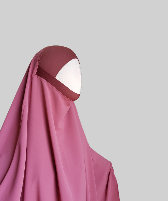 Dusty Pink Khimar Malaisi Crepe