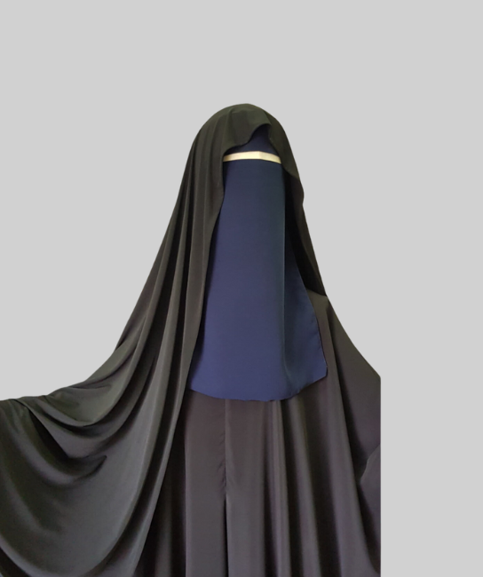 Royal blue half Niqab Saudi