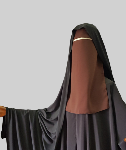 Brown half Niqab Saudi