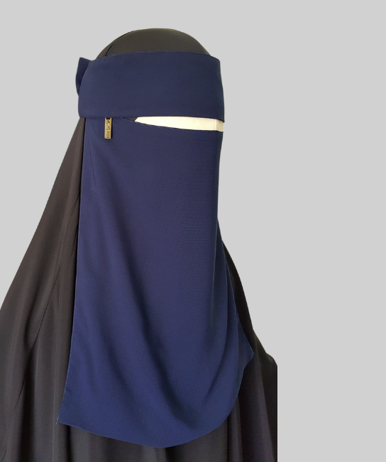 Royal blue half Niqab Saudi