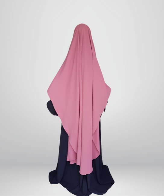 Dusty Pink Khimar Malaisi Crepe