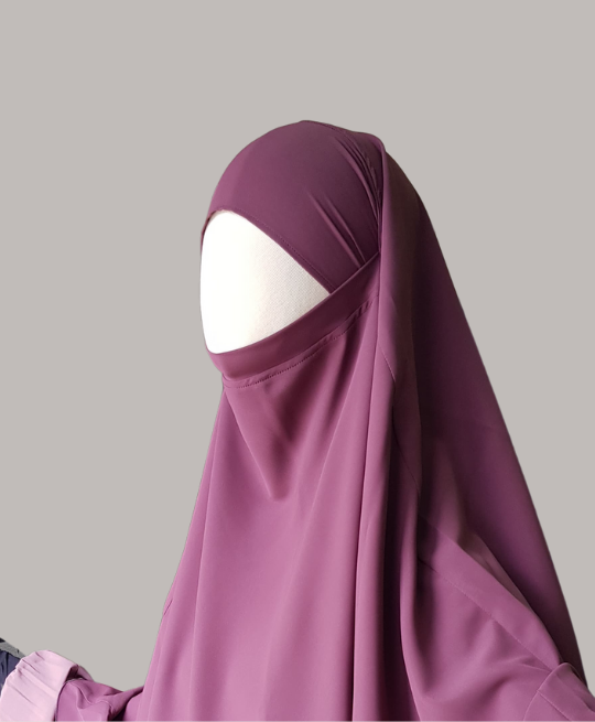 Burgundy khimar medinah crepe