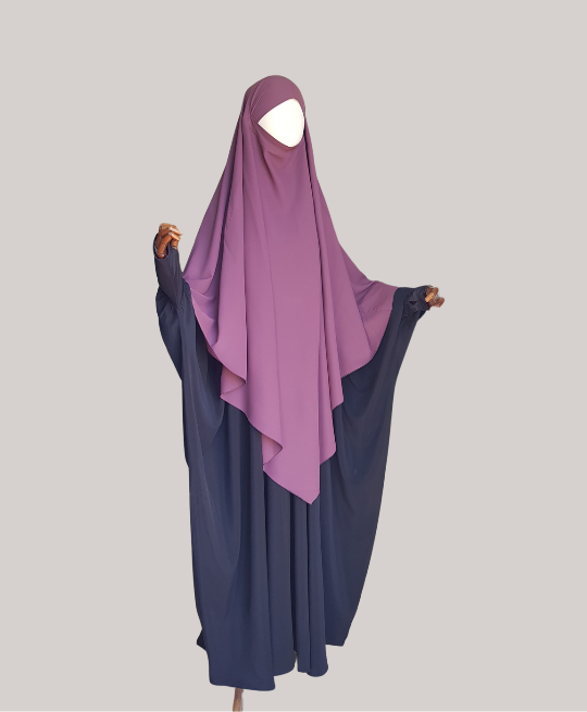 Burgundy khimar medinah crepe