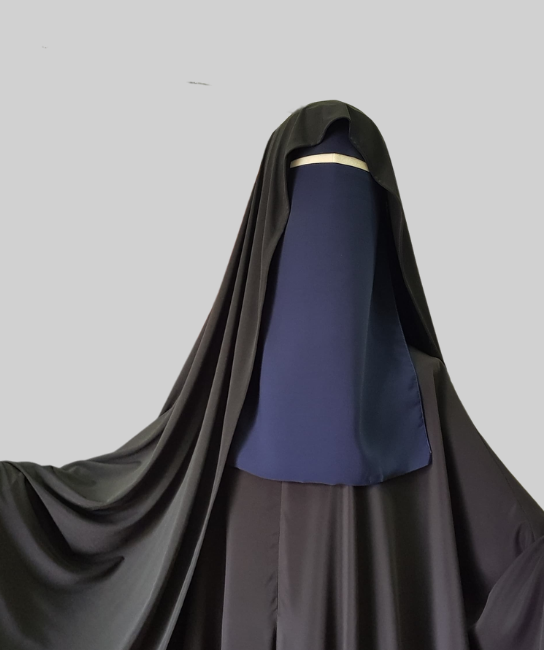 Royal blue half Niqab Saudi