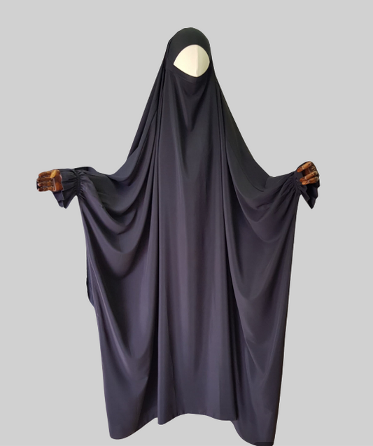 Black Jilbab Yemani Crepe 1-pc
